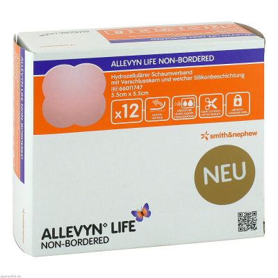 ALLEVYN Life non-bordered 5,5x5,5 cm Silik.Schaumv