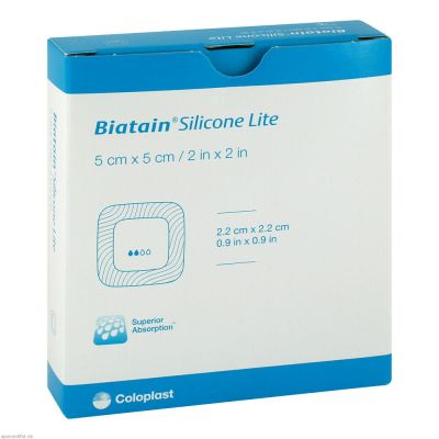 BIATAIN Silicone Lite Schaumverband 5x5 cm