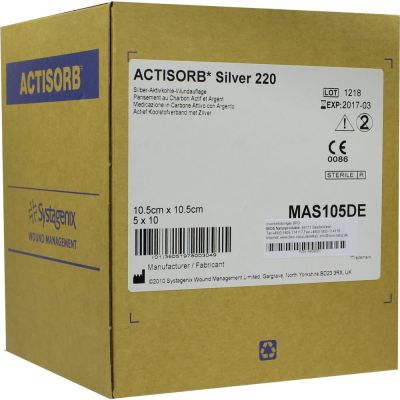 ACTISORB 220 Silver 10,5x10,5 cm steril Kompressen