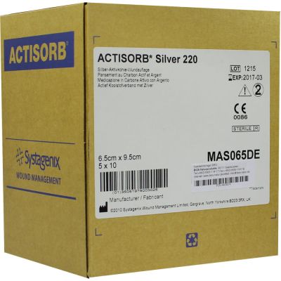 ACTISORB 220 Silver 6,5x9,5 cm steril Kompressen