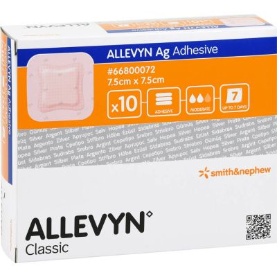 ALLEVYN Ag Adhesive 7,5x7,5 cm Wundverband