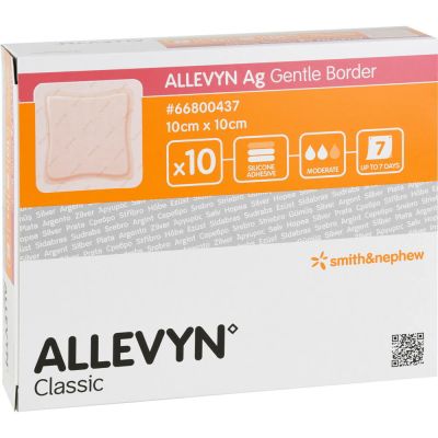 ALLEVYN Ag Gentle Border 10x10 cm Wundverband