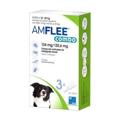 AMFLEE combo 134/120,6mg Lsg.z.Auf.f.Hunde 10-20kg