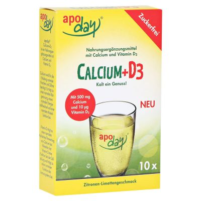 APODAY Calcium+D3 Zitrone-Limette zuckerfrei Pulv.