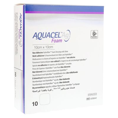 AQUACEL Ag Foam nicht adhäsiv 10x10 cm Verband