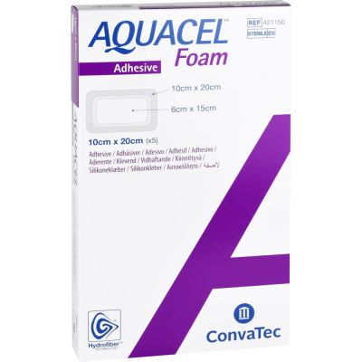 AQUACEL Foam adhäsiv 10x20 cm Verband