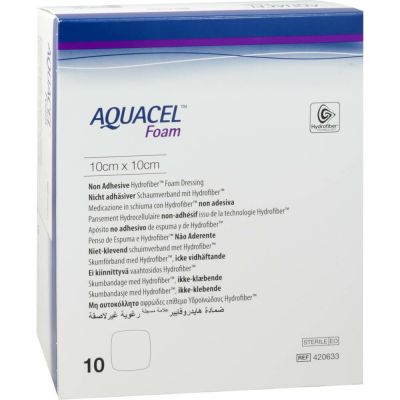 AQUACEL Foam nicht adhäsiv 10x10 cm Verband