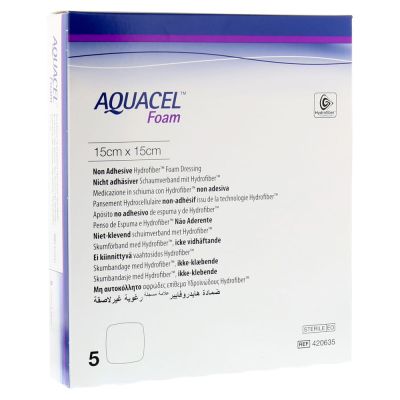 AQUACEL Foam nicht adhäsiv 15x15 cm Verband