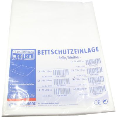 Bettschutzeinlage 150x100 cm einseitig mit Molton