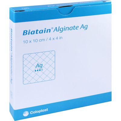 BIATAIN Alginate Ag Kompressen 10x10 cm mit Silber