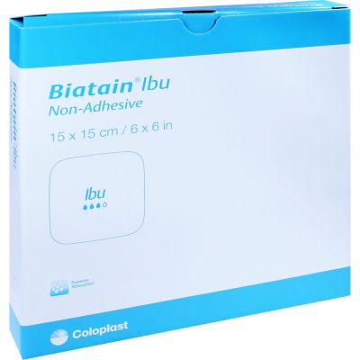 BIATAIN Ibu Schaumverband 15x15 cm nicht haftend