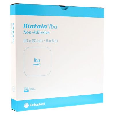 BIATAIN Ibu Schaumverband 20x20 cm nicht haftend