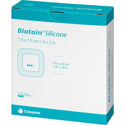 BIATAIN Silicone Schaumverband 7,5x7,5 cm