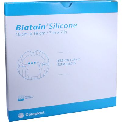 BIATAIN Silicone Schaumverband Ferse 18x18 cm