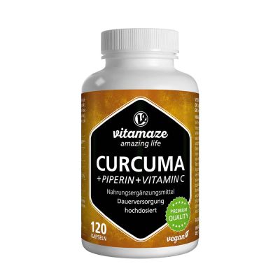 CURCUMA+PIPERIN+Vitamin C vegan Kapseln