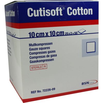 CUTISOFT Cotton Kompr.10x10 cm ster.12fach