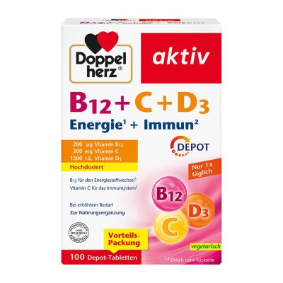 DOPPELHERZ B12+C+D3 Depot aktiv Tabletten