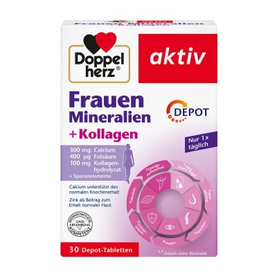 DOPPELHERZ Frauen Mineralien+Kollagen Depot Tabl.