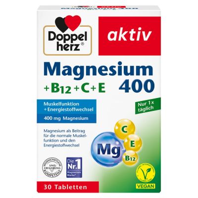 DOPPELHERZ Magnesium 400+B12+C+E Tabletten