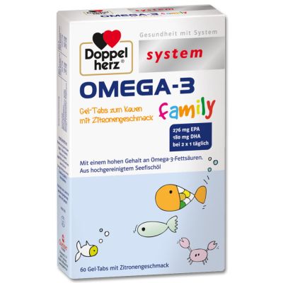 Doppelherz system OMEGA-3 family Gel-Tabs zum Kauen