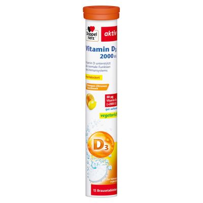 DOPPELHERZ Vitamin D3 2000 I.E. Brausetabletten