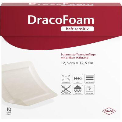 DRACOFOAM Haft sensitiv Schaumst.Wund.12,5x12,5 cm