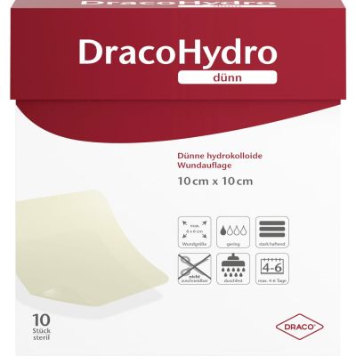 DRACOHYDRO dünn Hydrokolloid Wundauflage 10x10 cm