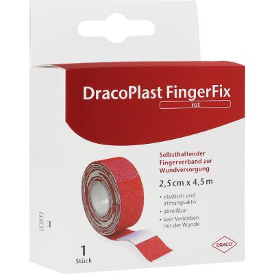 DRACOPLAST FingerFix 2,5 cmx4,5 m m.Wundk.rot