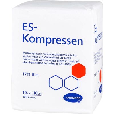 ES-KOMPRESSEN unsteril 10x10 cm 8fach