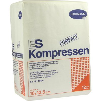 ES-KOMPRESSEN unsteril 10x12,5 cm 12fach