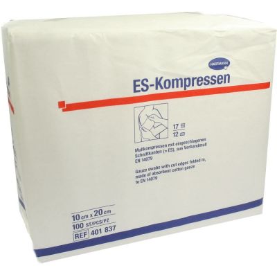 ES-KOMPRESSEN unsteril 10x20 cm 12fach