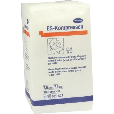 ES-KOMPRESSEN unsteril 7,5x7,5 cm 8fach