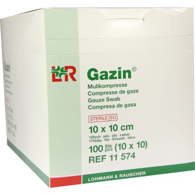 GAZIN Mullkompressen 10x10 cm steril 12fach