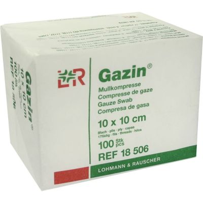 GAZIN Mullkompressen 10x10 cm unsteril 8fach Op