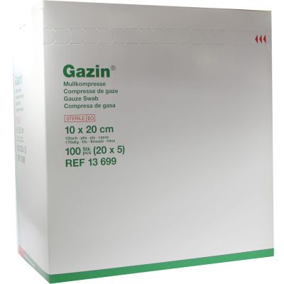 GAZIN Mullkomp.10x20 cm steril 12fach extra gross