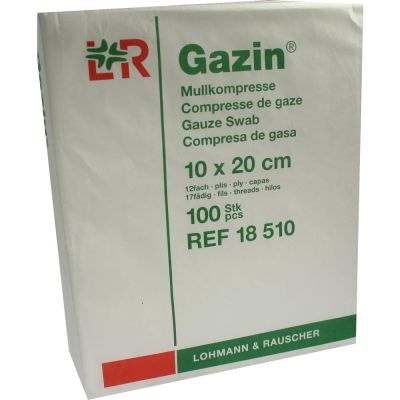 GAZIN Mullkomp.10x20 cm unsteril 12fach Op