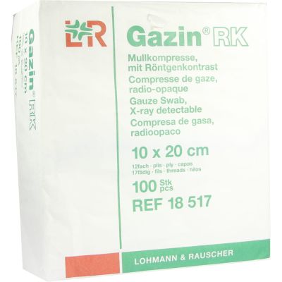 GAZIN Mullkomp.10x20 cm unsteril 12fach RK