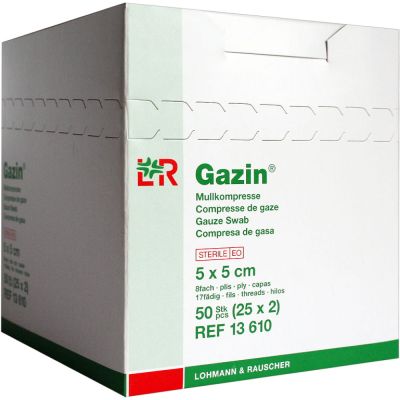 GAZIN Mullkompressen 5x5 cm steril 8fach