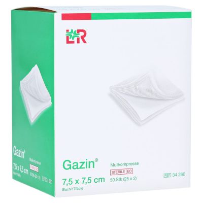 GAZIN Mullkompressen 7,5x7,5 cm steril 8fach