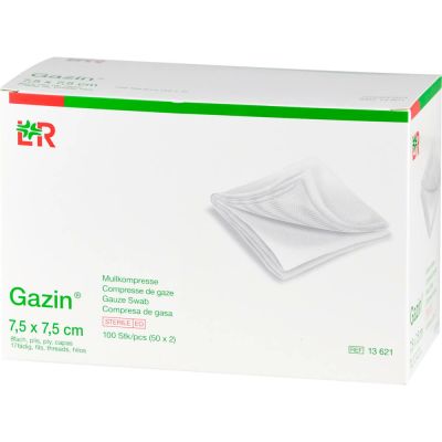 GAZIN Mullkomp.7,5x7,5 cm steril 8fach