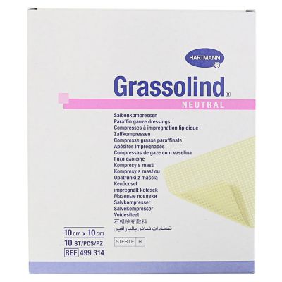 GRASSOLIND Salbenkompressen 10x10 cm steril