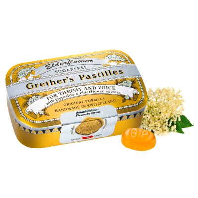 GRETHERS Elderflower zuckerfrei Pastillen