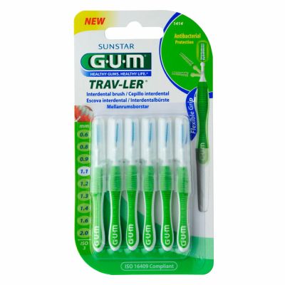 GUM TRAV-LER 1,1mm Tanne grün Interdental+6Kappen