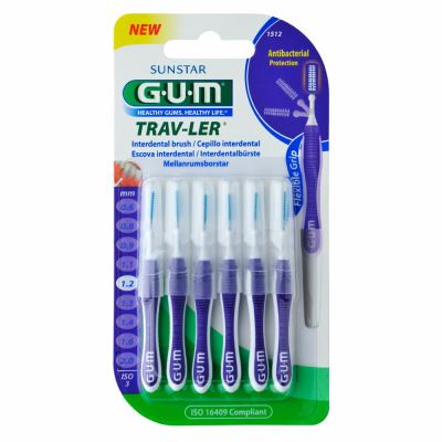 GUM TRAV-LER 1,2mm Kerze lila Interdental+6Kappen