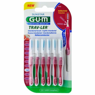 GUM TRAV-LER 1,4mm Kerze pink Interdental+6Kappen