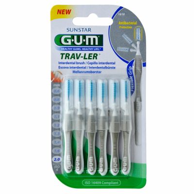 GUM TRAV-LER 2,0mm Kerze grau Interdental+6Kappen