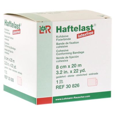 HAFTELAST Fixierb.kohäs.latexfrei 8 cmx20 m creme