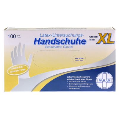 HANDSCHUHE Einmal Latex puderfrei XL