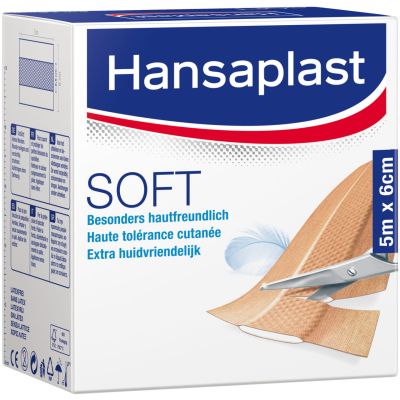 HANSAPLAST Soft Pflaster 6 cmx5 m Rolle