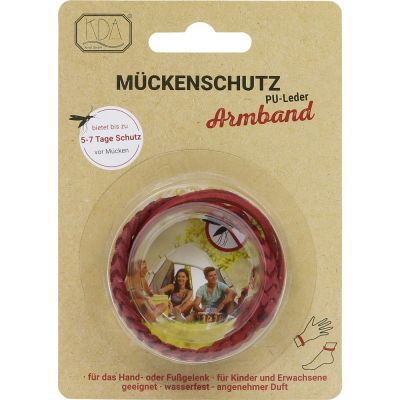 MÜCKENSCHUTZ Armband PU Leder rot KDA